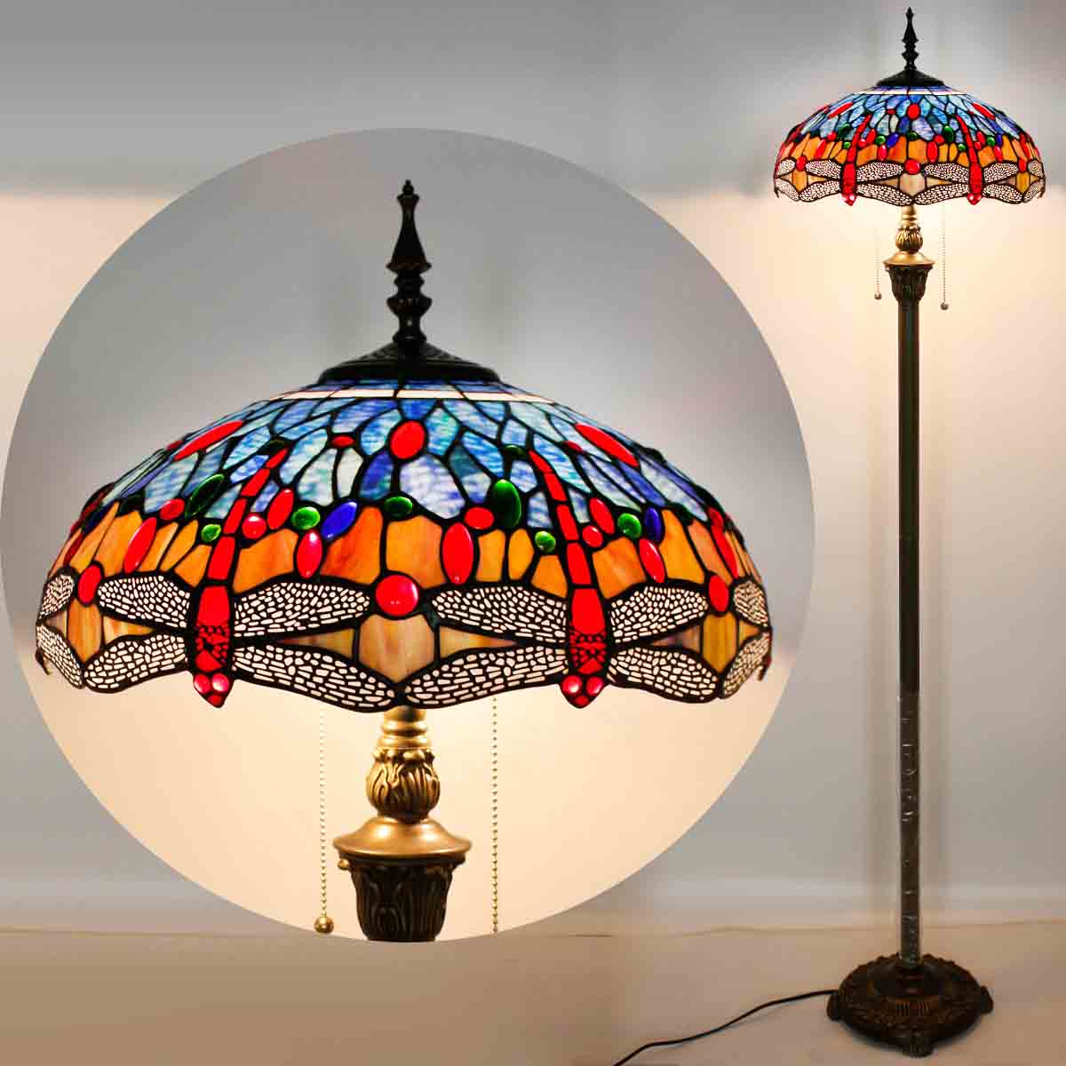 Werfactory® Tiffany Floor Lamp 16 Inch