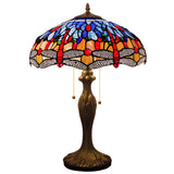 Tiffany Style Lamp Werfactory® Blue Orange Stained Glass Bedside Desk Reading Light
