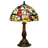 Stained Glass Lamp Werfactory® Tiffany Style Double Birds Bedside Light
