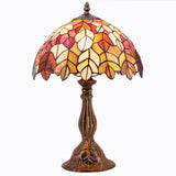 Tiffany Table Lamp Werfactory® Stained Glass Style Maple Leaf Bedside Lamp