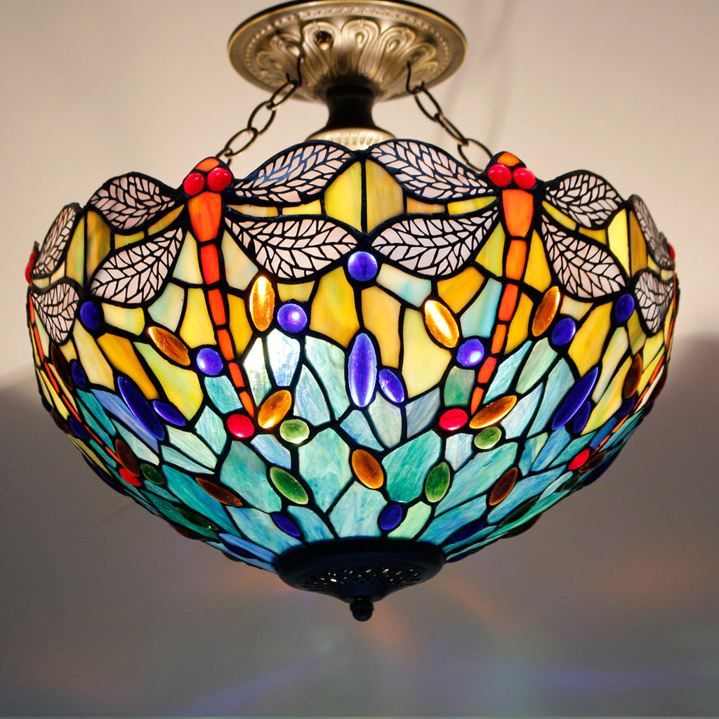 How to choose Stained glass ceiling mount lights according my Home Space?