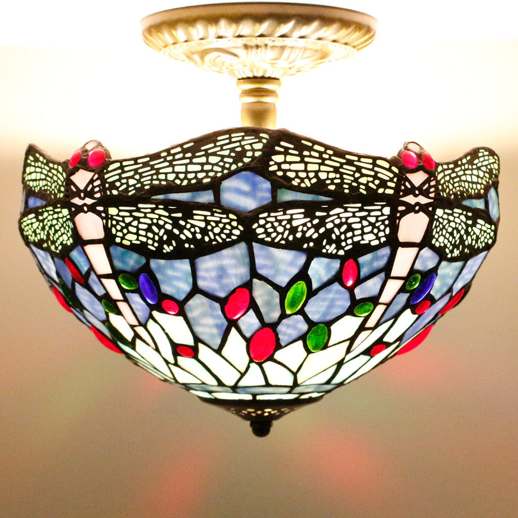 What is Stained Glass Ceiling Light Flush, how it been produced ?