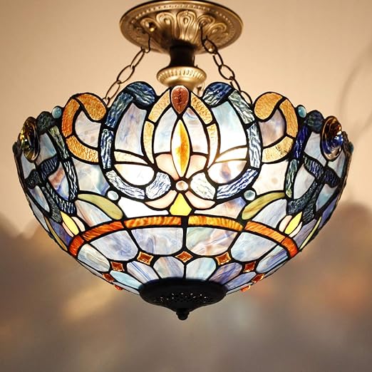 Dale Tiffany Flush Mount Ceiling Light vs Werfactory Tiffany Flush Mount Ceiling Light