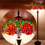 Tiffany Floor Lamps Werfactory® Red Yellow Rose Stained Glass Standing Reading Light