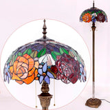 Tiffany Floor Lamps Werfactory® Red Yellow Rose Stained Glass Standing Reading Light