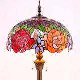 Tiffany Floor Lamps Werfactory® Red Yellow Rose Stained Glass Standing Reading Light