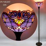 Tiffany Style Floor Lamp Werfactory® Blue Purple Baroque Stained Glass Light