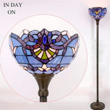 Tiffany Style Floor Lamp Werfactory® Blue Purple Baroque Stained Glass Light