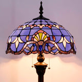 Tiffany Style Floor Lamp Werfactory® Blue Purple Baroque Stained Glass Light