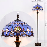 Tiffany Style Floor Lamp Werfactory® Blue Purple Baroque Stained Glass Light