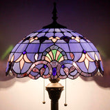 Tiffany Style Floor Lamp Werfactory® Blue Purple Baroque Stained Glass Light