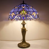 Tiffany Style Lamp Werfactory® Blue Purple Stained Glass Lavender Light