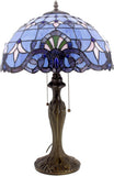 Tiffany Style Lamp Werfactory® Blue Purple Stained Glass Lavender Light