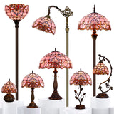 Tiffany Style Lamp Werfactory® Pink Stained Glass Lavender Light S003P16T