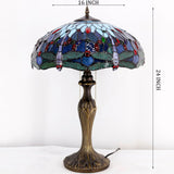 Stained Glass Table Lamps Werfactory® Tiffany Style Blue Dragonfly Desk Reading Light