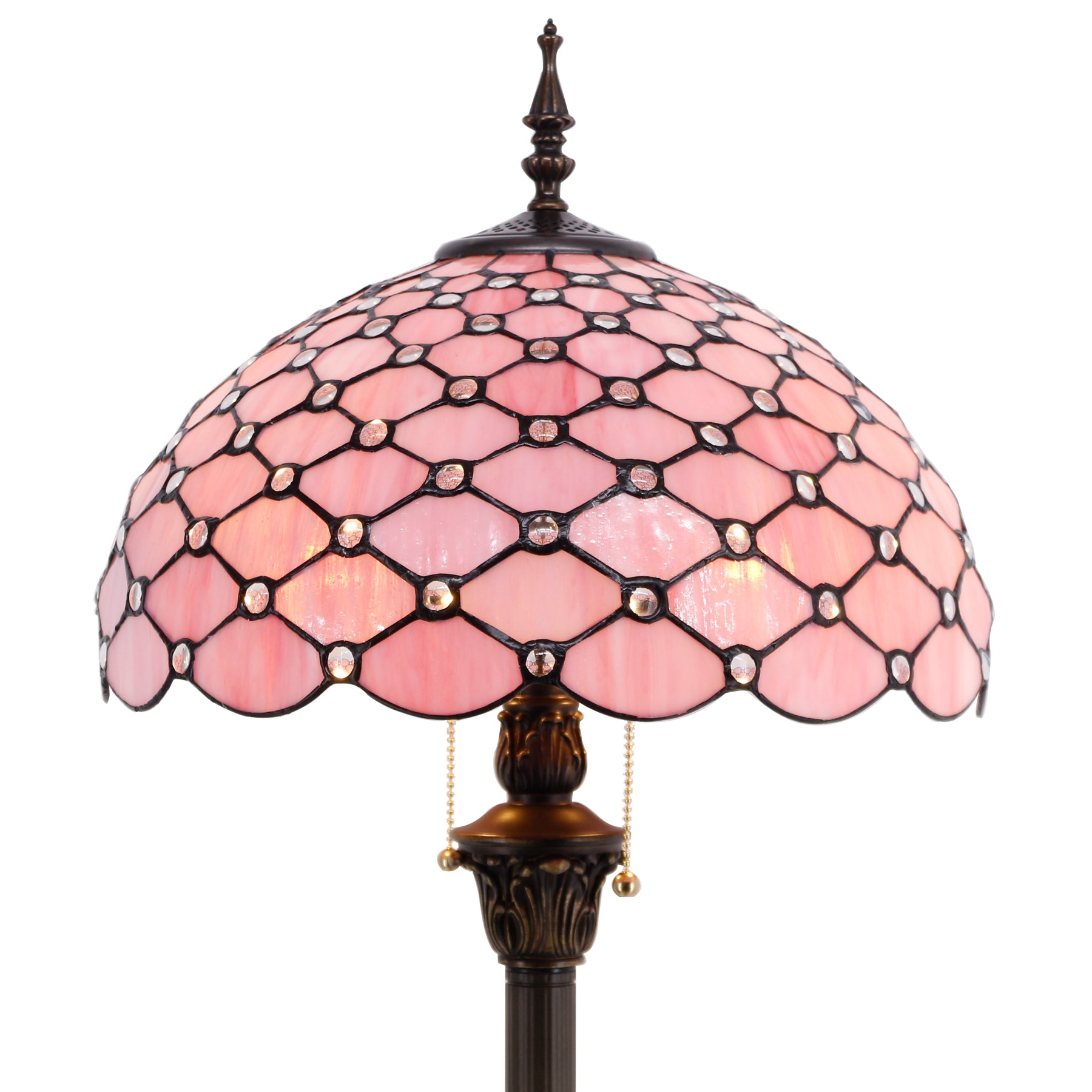 Tiffany Floor Lamp Werfactory® Pink Stained Glass Standing Reading Light