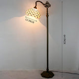 Stained Glass Floor Reading Lamp Werfactory® Tiffany Arched  Gooseneck Reading Light
