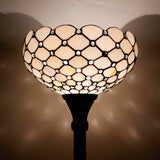 Stained Glass Floor Torchiere Lamp Werfactory® Tiffany Cream Amber Torchiere Standing Light