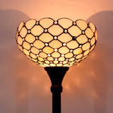 Stained Glass Floor Torchiere Lamp Werfactory® Tiffany Cream Amber Torchiere Standing Light