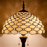 Tiffany Floor Lamp Werfactory® Cream Amber Stained Glass Standing Reading Light