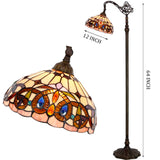 Gooseneck Tiffany Floor Lamp Werfactory® Stained Glass Serenity Victorian Arched Lamp