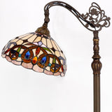 Gooseneck Tiffany Floor Lamp Werfactory® Stained Glass Serenity Victorian Arched Lamp