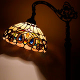Gooseneck Tiffany Floor Lamp Werfactory® Stained Glass Serenity Victorian Arched Lamp