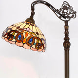 Gooseneck Tiffany Floor Lamp Werfactory® Stained Glass Serenity Victorian Arched Lamp