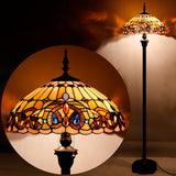 Tiffany Floor Standing Lamp Werfactory® Serenity Victorian Stained Glass Standing Reading Light