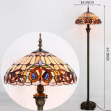 Tiffany Floor Standing Lamp Werfactory® Serenity Victorian Stained Glass Standing Reading Light