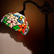 Stained Glass Floor Lamp Werfactory® Hummingbird Amber Stained Glass Gooseneck Adjustable Corner Standing Reading Light