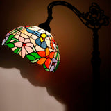 Stained Glass Floor Lamp Werfactory® Hummingbird Amber Stained Glass Gooseneck Adjustable Corner Standing Reading Light
