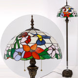 Tiffany Floor Lamps Werfactory® Hummingbird Amber Stained Glass Standing Reading Light
