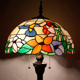 Tiffany Floor Lamps Werfactory® Hummingbird Amber Stained Glass Standing Reading Light