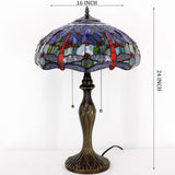 Werfactory® Tiffany Stained Glass Dragonfly Lamps Bedside Table Desk Reading Light