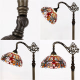 Werfactory® Tiffany Floor Lamp Blue Pink Stained Glass Reading Light