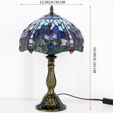 Tiffany Lamp Werfactory® Blue Stained Glass Dragonfly  Reading Light