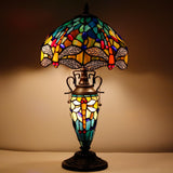 Stained Glass Table Lamp Werfactory® Tiffany Style Mother-Daughter Vase Desk Light
