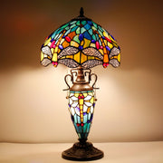 Stained Glass Table Lamp Werfactory® Tiffany Style Mother-Daughter Vase Desk Light