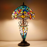 Stained Glass Table Lamp Werfactory® Tiffany Style Mother-Daughter Vase Desk Light