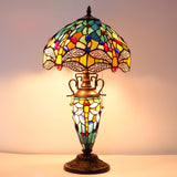 Stained Glass Table Lamp Werfactory® Tiffany Style Mother-Daughter Vase Desk Light