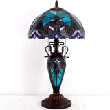 Tiffany Style Lamps Werfactory® Green Stained Glass Liaison Mother-Daughter Light
