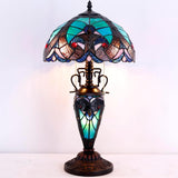Tiffany Style Lamps Werfactory® Green Stained Glass Liaison Mother-Daughter Light