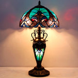 Tiffany Style Lamps Werfactory® Green Stained Glass Liaison Mother-Daughter Light