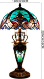 Tiffany Style Lamps Werfactory® Green Stained Glass Liaison Mother-Daughter Light