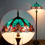 Stained Glass Standing Lamps Werfactory® Green Brown Liaison Tiffany Light