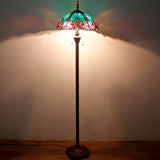 Stained Glass Standing Lamps Werfactory® Green Brown Liaison Tiffany Light