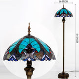 Stained Glass Standing Lamps Werfactory® Green Brown Liaison Tiffany Light