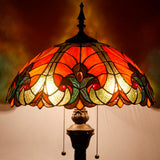 Tiffany Floor Lamp Werfactory® Red Brown Liaison Stained Glass Standing Light