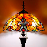Tiffany Floor Lamp Werfactory® Red Brown Liaison Stained Glass Standing Light